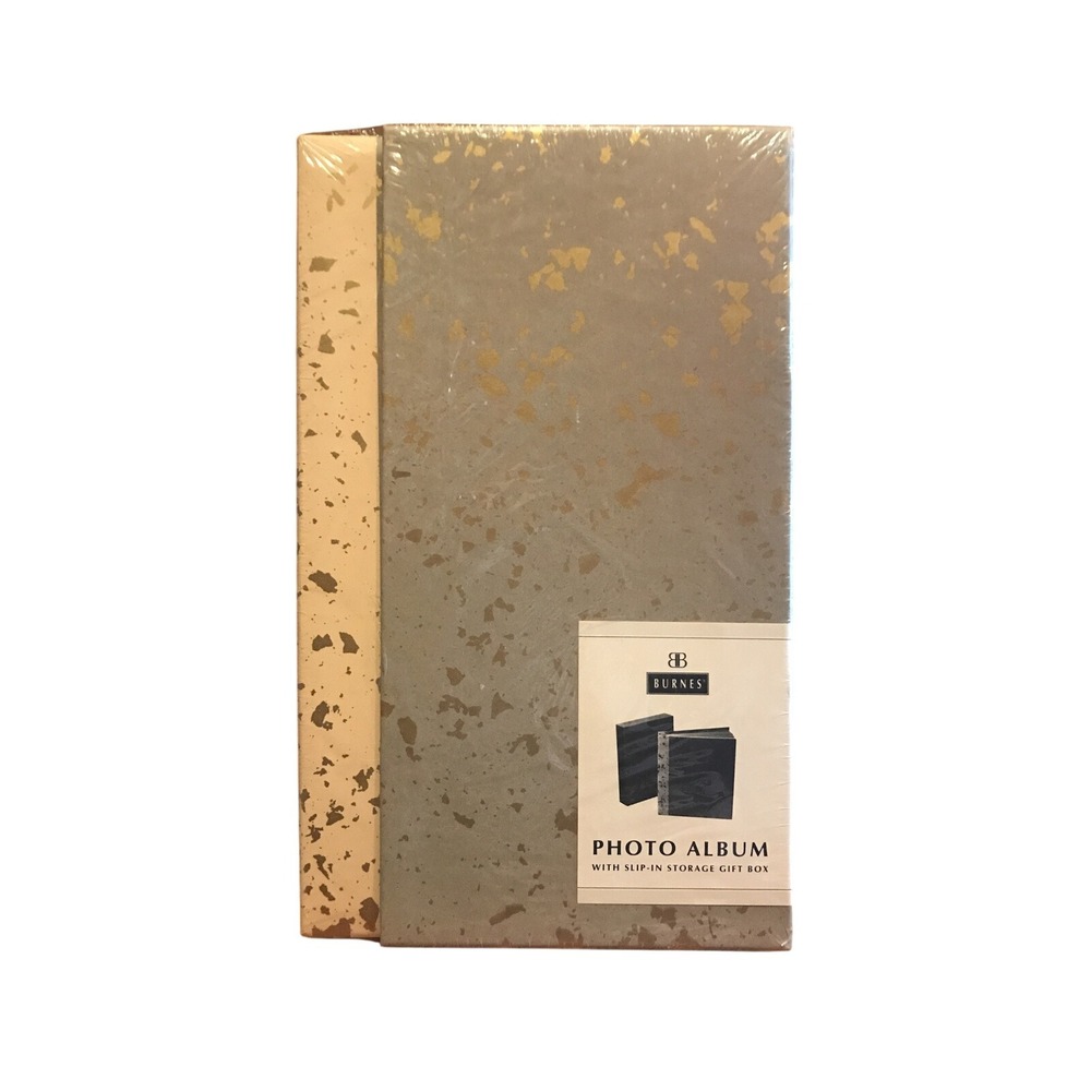 Burnes Photo Album Gold Speckled Grey‎ with Slip-In Storage Gift Box A75246